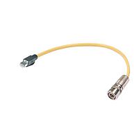 HARTING 09488223756150 Sensor Cables / Actuator Cables M12 X-code PushPull Press&Go Cable Assembly, straight male to RJ45, 4x2xAWG26/7 Cat6a, PUR yellow, 15.0m