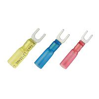 KS Terminals SHDL1-5 Double Crimp Heat Shrink, Spade Double Crimp, 22-16 AWG, #10