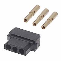 Harwin M80-6110345 Wire Housings 3 Pos. Female SIL 22AWG Cable Conn. Kit, for Latches