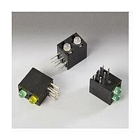 BIVAR H280CBCX-CA LED Circuit Board Indicators LED Assembly, Right Angle, 3 mm LED, Bi-Level, 1 Station, HE Red/Green, 635/568 nm