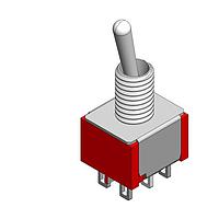 Mountain Switch 108-1MD2T1B1M1QE-EVX Toggle Switch SWITCH TOGGLE DPDT