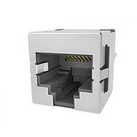 Amphenol Commercial Products RJE741887420 Modular Connectors / Ethernet Connectors Single port Modular Jack - Vertical, Input Output Connectors  8P8C, With Shield, with EMI tabs