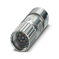 PHOENIX CONTACT 1629024 Standard Circular Connector Cable connector  straight  shielded: yes  Screw locking  M17  No. of pos.: 7+PE  type of contact: Socket  Crimp connection  cable diameter range: 5.5 mm ... 9.5 mm  coding:N