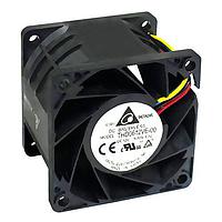 Delta Electronics, Inc. THD0612VE-00 DC Fans DC Fan, 60x60x38mm, 12VDC, 80.54CFM, 34.8W, 66dBA, , Ball, 4-Leads, Tach/PWM