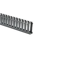 HellermannTyton 181-13005 Slotted Wall Wiring Duct Slotted Wall Wiring Duct, 1" x 3", Non-Adhesive, PVC, Gray, 30ft/Box