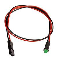 BIVAR PM3GDW12.0-CC Indicators Panel Mount LED Assembly, 3mm Green LED with Diffused Lens, 12 In. Wire, .100 Connector.