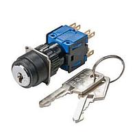 EAO 51-384.022D Keylock Switches KYLK RND MNT 2POS