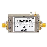 Fairview FMAM3269 3 dB NF, 10 MHz to 6 GHz, Low Noise Broadband Amplifier with 14.5 dBm, 34 dB Gain, 25.5 dBm IP3 and SMA