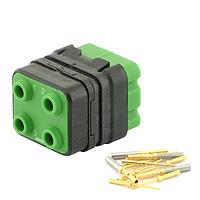 Eaton Souriau-Sunbank 8MQ2M0412PNS Modular Connectors - Push Pull MQuick module, unsealed, with male crimp contacts, delivered with cap