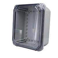Bud Industries DPS-28714-C NEMA/IP Rated Clear screwed cover IP68 N6P PC Enlc with Adj. panel height (13.2 x 11.2 x 7.7)