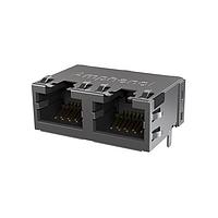 Amphenol Commercial Products RJE482881101 Connectors Low Profile CAT5E RJ45 - 2 Port without LED, Shielded with EMI Tabs