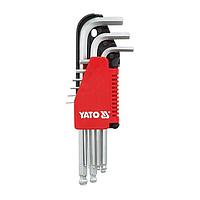 YATO YT-0505 Ball end point hex key wrench set (9pcs, 1.5mm ~10.0mm)