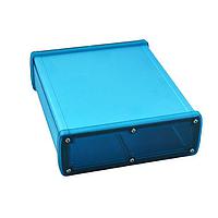 Bud Industries EXN-23366-BLP PCB Enclosure Extruded Aluminum Enclosure Blue with Plastic Cover (2.4 X 7 X 8.2 In)