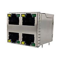 Amphenol Commercial Products RJSGE4887451 Stacked 8P8C, Cat5e, Pressfit, Stacked, Shield, With LEDs