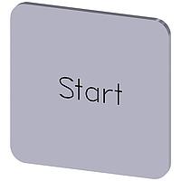 SIEMENS 3SU19000AF810DT0 Labeling Plate, Start INSCR. LABEL, SILVER 22 X 22MM, START