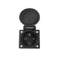 Altech 1662002 Accessories Black 1 Gang Thermoplastic Schuko Socket, Type E - French, Flush Mount, IP54, 2 Poles