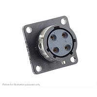 Eaton Souriau-Sunbank UTGX012D4S Receptacles Square flange receptacle, without backshell, with 4 female PCB contacts, IP68/69K in unmated conditions