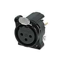 NEUTRIK NC3FBV1-B Receptacles 3P F RECEPT B SERIES PCBV PIN 1 & GRD BL