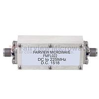 Fairview FMFL022 Lowpass Filter Operating From DC to 225 MHz With SMA Female Connectors