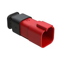 Amphenol SINE Systems AT04-6P-SR02RED Receptacle 6 Position, Receptacle, Pin, SR02 Strain Relief (Reduced Diameter Seal), Red Body