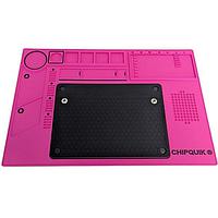 Chip Quik CQ-ESD-MAT-SILICONE-1 PINK ESD Silicone Mat ESD Silicone Soldering Mat - Black with Pink Base, 17 11/16in x 11 13/16 in
