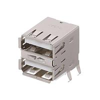 Kycon KUSBX-AS2N-W30 USB Type A Connectors A TYPE RECEPTACLE STACKD WHITE 30 GOLD