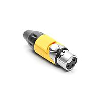 Amphenol Audio AX3F4M Cable Connectors 3 pole Socket F Plug AX XLR AudioCable Conn SatinNickel w/ Yellow Marking Sleeve