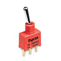 AMP Connectors - TE Connectivity AE101MD1AB04 Toggle Switches SPDT 0.4VA T/H TOGGLE SWITCH