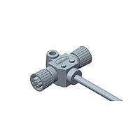 Amphenol LTW SD-040400-FF0-TSA02 Sensor Cables / Actuator Cables Circular Metric Connector, T Cable, Metal, D Coding, 4A, 04 pins, (End 1) Female Female, (End 2) Female Female, Screw Thread, Length 2000 mm, IP68 Mated