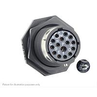 Eaton Souriau-Sunbank UTGX714D15SZ32 Receptacles Jam nut receptacle & hold down clips,without backshell, with 15 female PCB contacts, IP68/69K in unmated conditions, keying Z