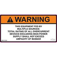 HellermannTyton 596-01008 Labels Solar Label, EQUIPMENT FED MULTIPLE SOURCES, 4.12" X 2.0", VL, Orange, 10/pkg