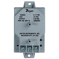 Dwyer 668-20 Cost-Effective HVAC Differential Pressure Transmitter, ± 1% Accuracy, Compact (Differential, 0.2 inH₂O, Barbed Fitting, 3/16 in)