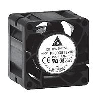 Delta Electronics, Inc. FFB03812HN-F00 Tubeaxial Tubeaxial Fan, 38x28mm, 12VDC, Ball, 3-Lead Wires, Lock Rotor Sensor, Tachometer