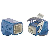HARTING 10360040006 Headers & Wire Housings Han-Kit-Ex4A Quicklock - Han Ex 4A, 4pins+GND, angled hood, angled housing (IECEx Intrinsically Safe - IEC EN 60079)