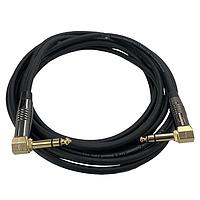 Io Audio Technologies IO-BP176010-T3MCH-2R Audio Patch Cord Balanced Patch Cable, 1/4"TRS RA-1/4"TRS RA, Chrome/Gold Connector, Stereo, 10'