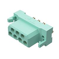 Amphenol Positronic DF07F3N Connectors DragonFly Gold Plating 7 Pos 16 AWG Copper Alloy Female Straight Angle 2 Row