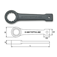 TOPTUL AAAR5252 Slogging Ring Wrench (52mm, L=253mm)