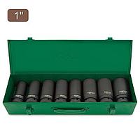 TOPTUL GDAD0804 - 8PCS 1inch DR. 6PT Flank Deep Impact Socket Set