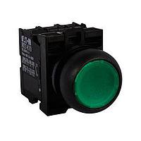 Eaton M22S-DL-G-K20-230G Pushbutton Switches ILL MOM PB BLK-BZL FLSH GRN 85-264VAC