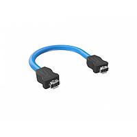 Amphenol Commercial Products ND9-ACL2-50A Cat 6a Cable assy, wire to wire soln, ix receptacle to ix receptacle, A key, 0.5m, 26AWG 8 wire, PVC, Cat 6A, Gold 8u"