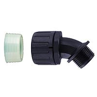 HellermannTyton 166-90109 Cable Protection HelaGuard Non-Metallic IP68 Fitting, 45-Elbow, NPT Thread, 0.50" Dia, Black, 10/pkg