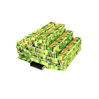 Amphenol Anytek APTT252PEYG00G DIN Rail Terminal Block APT 2.5mm2/3*2 PE YG Ground terminalThree layer , 1in-1out/each layer  Yellow-Green