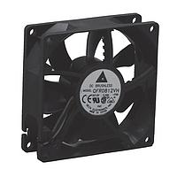 Delta Electronics, Inc. QFR0812SH-F00 Tubeaxial Tubeaxial Fan, 80x25.4mm, 12VDC, Ball, 3-Lead Wires, Lock Rotor Sensor, Tach