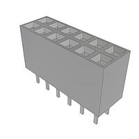 Samtec BCS-106-F-D-TE Sockets Pass-Through Socket Strip, 0.100" pitch