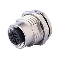 Same Sky (formerly CUI Devices) CDM1212-04A-FT-F16-67 Straight M12 Female Panel mount, Solder Type, Front Fastened M16*1.5?ACode 4PIN , Screw Copper alloy