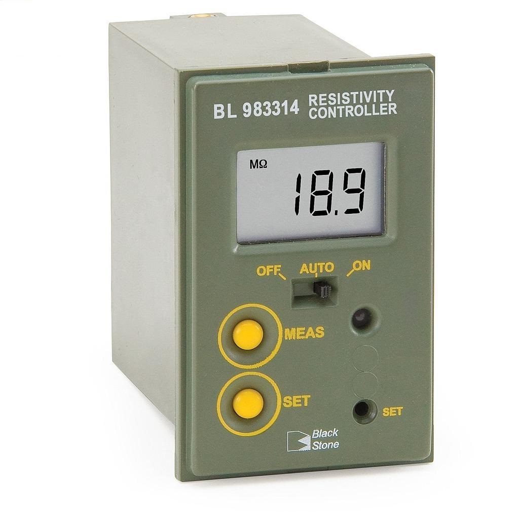 Online water quality controller used for resistivity monitoring in an industrial setting