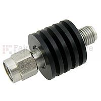 Fairview SA18S5W-01 1 dB Fixed Attenuator SMA Male To SMA Female Up To 18 GHz Rated To 5 Watts With Black Aluminum Heatsink Body
