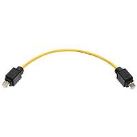 HARTING 09475757001 Cat 6 Han PushPull RJ45 Cat6 Cable Assembly, Plastic, double ended PP RJ45, 2x4xAWG26/7, PUR yellow, 1.5m