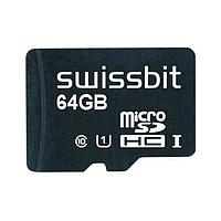 Swissbit SFSD064GN1AM1MT-E-ZK-21P-STD MicroSD Cards Industrial microSD Card, S-58u, 64 GB, 3D PSLC Flash, -25C to +85C