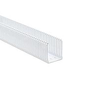 HellermannTyton 181-00234 Slotted Wall Wiring Duct High Density Slotted Wall Wiring Duct, 2.5" x 3", Adhesive, PVC, White, 120ft/Carton